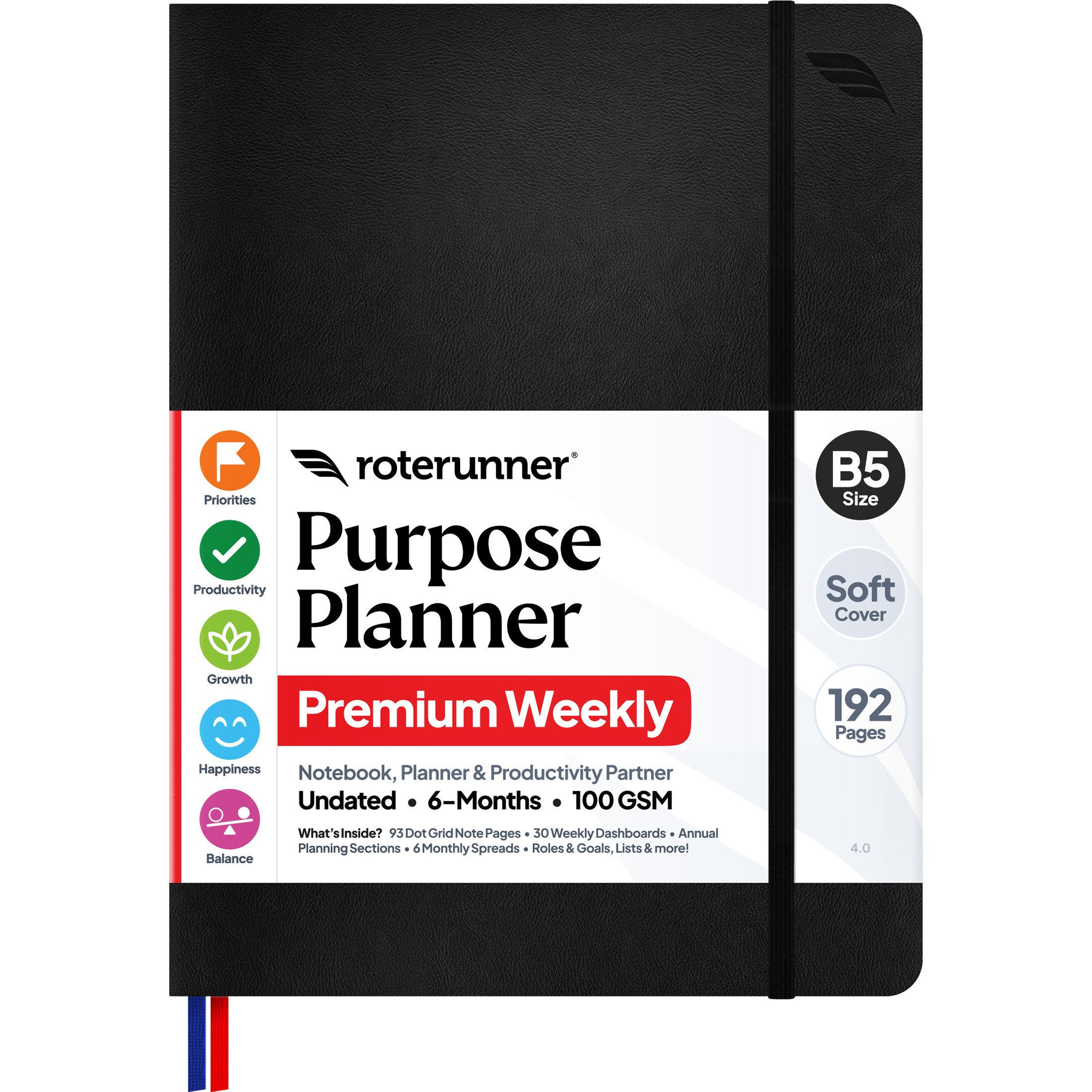 Purpose Planner B5 6M - #cover_soft #color_black