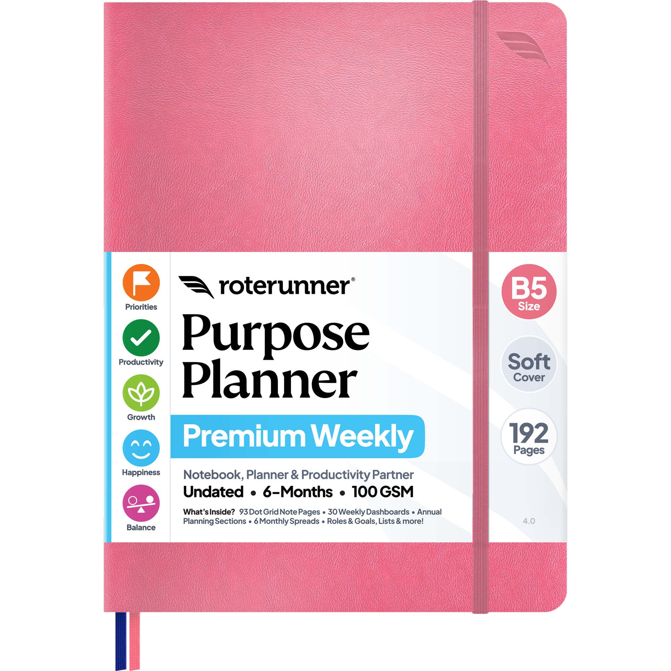 Purpose Planner B5 6M - #cover_soft #color_pink