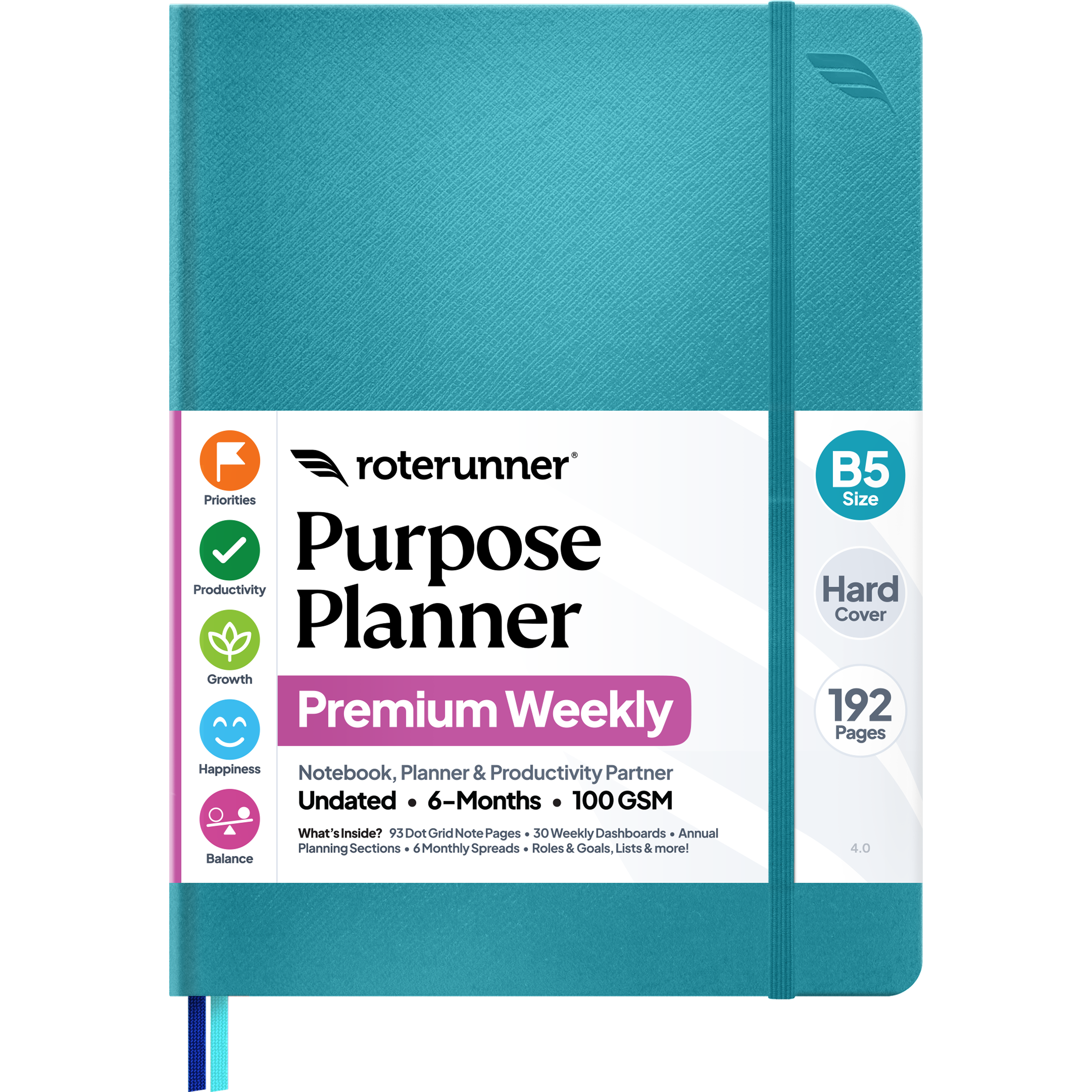 Purpose Planner B5 6M - #cover_hard #color_teal