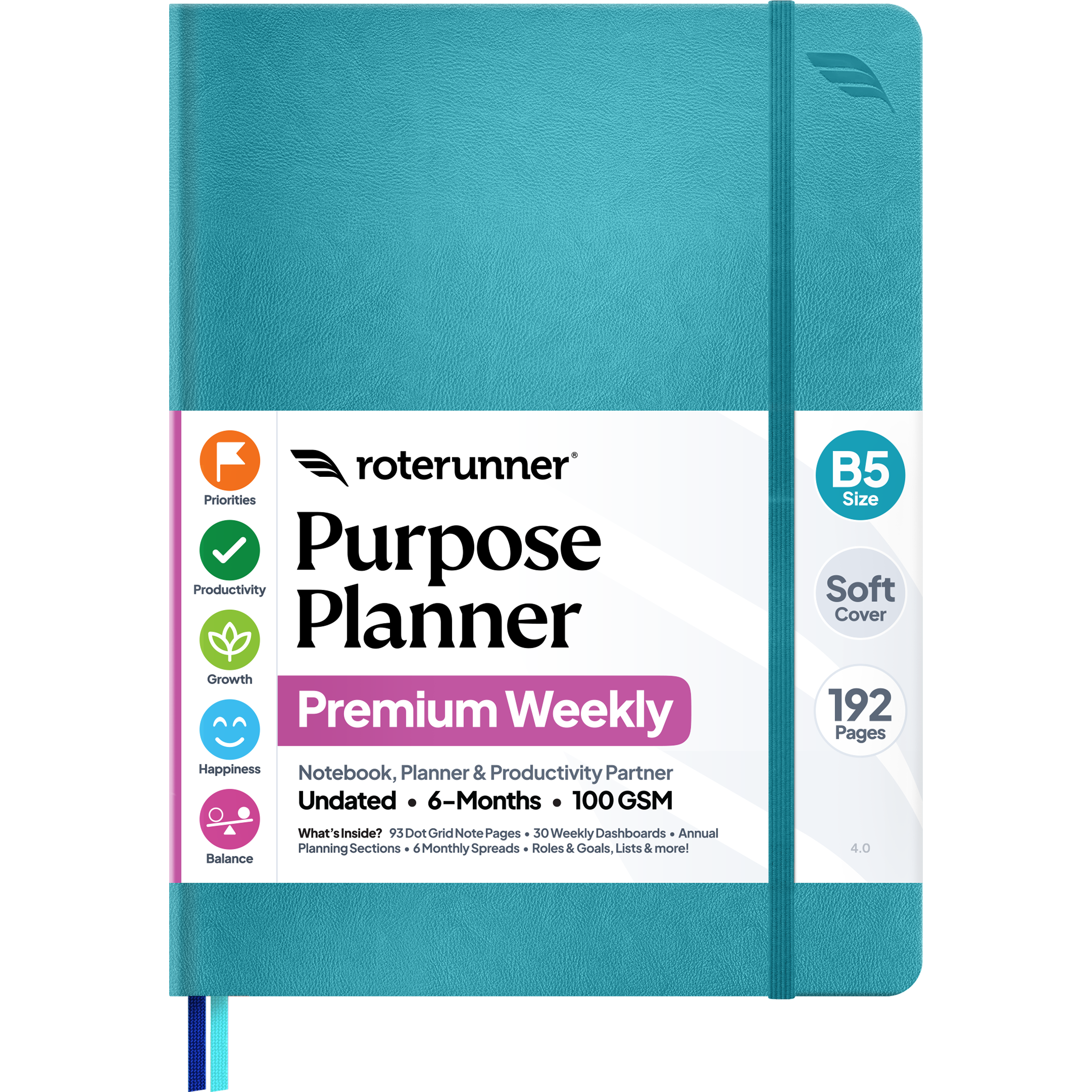 Purpose Planner B5 6M - #cover_soft #color_teal
