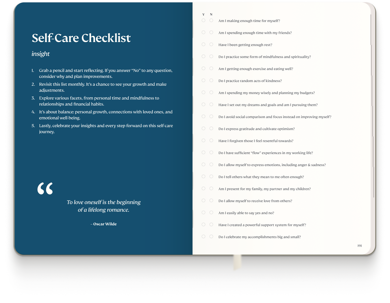 Self Care Checklist