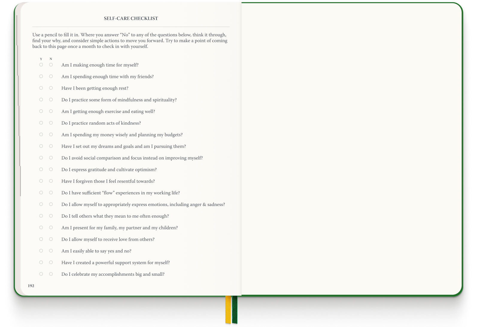 Self Care Checklist