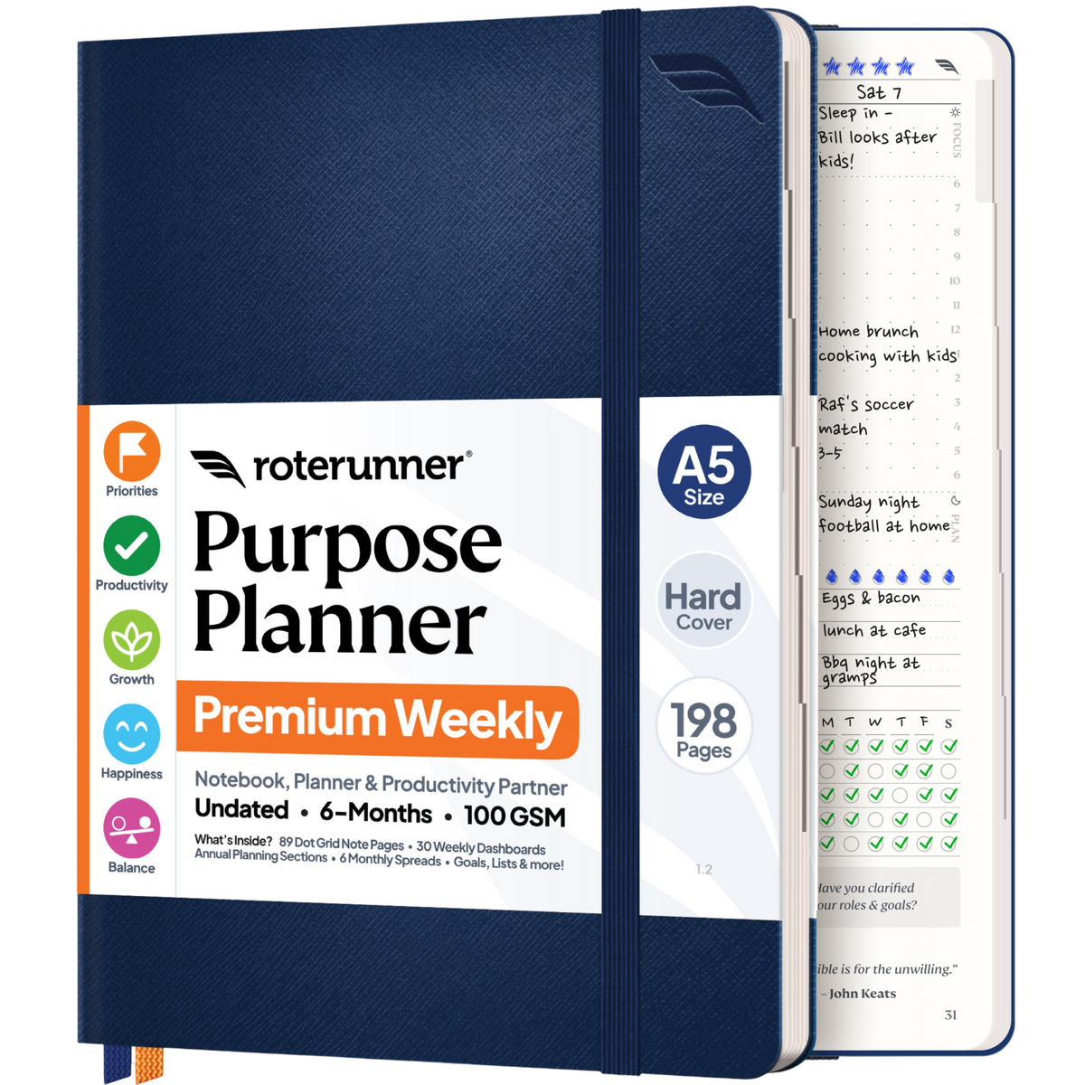 Purpose Planner A5 6M - #cover_hard #color_navy