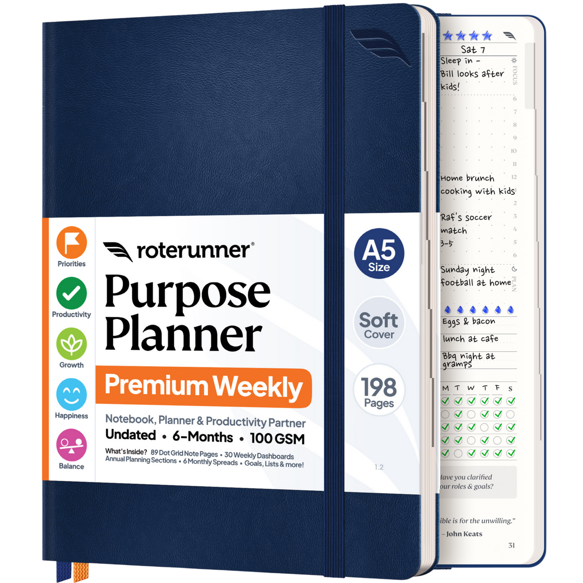 Purpose Planner A5 6M - #cover_soft #color_navy