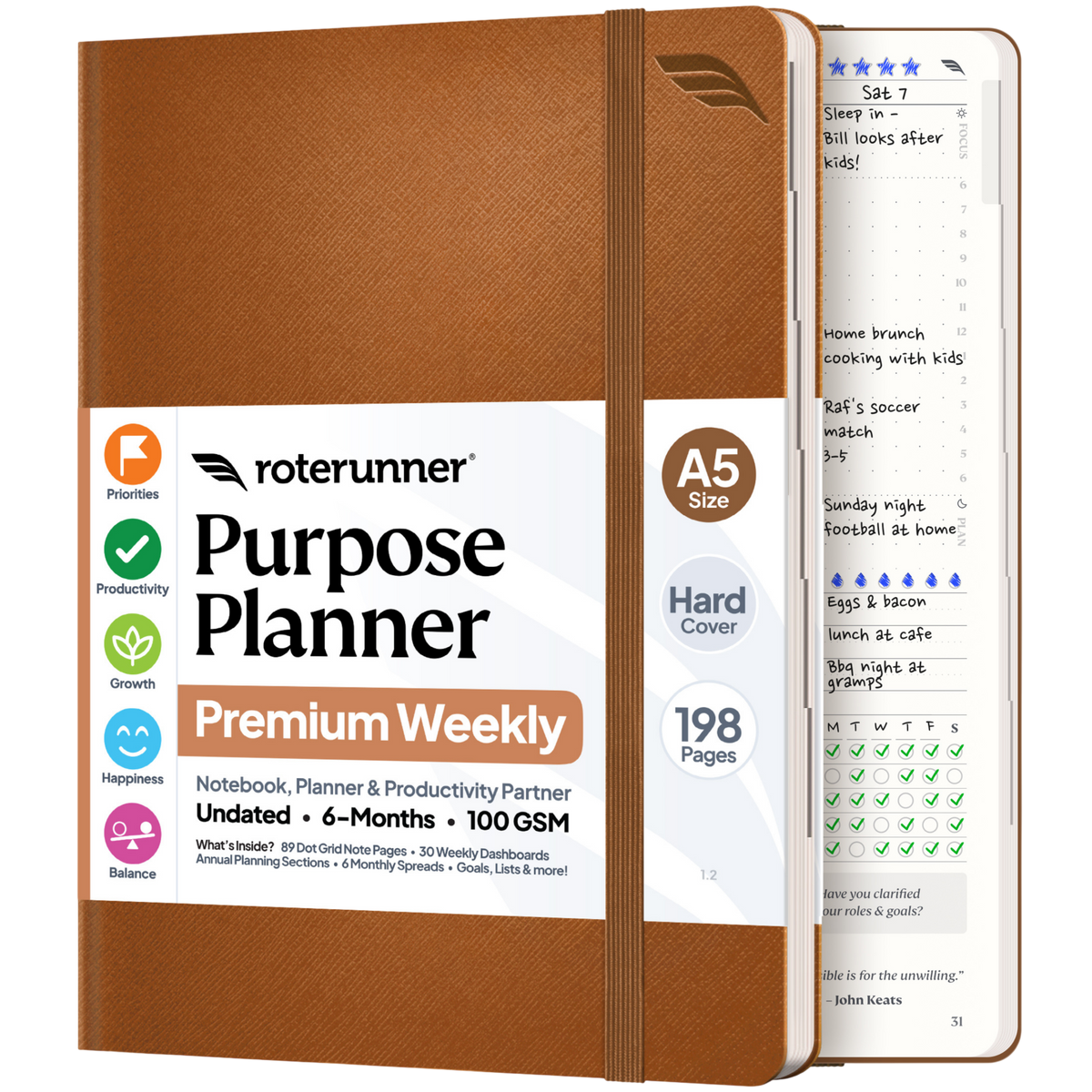 Purpose Planner A5 6M - #cover_hard #color_tan