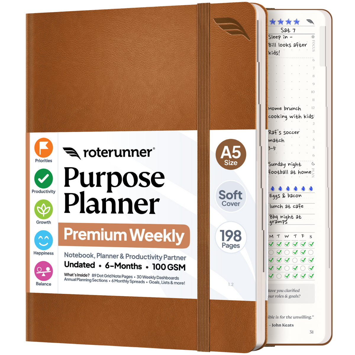 Purpose Planner A5 6M - #cover_soft #color_tan