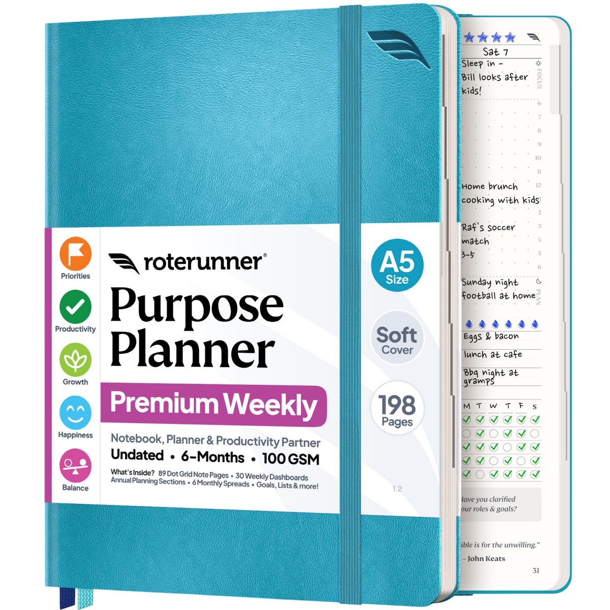 Purpose Planner A5 6M - #cover_soft #color_teal
