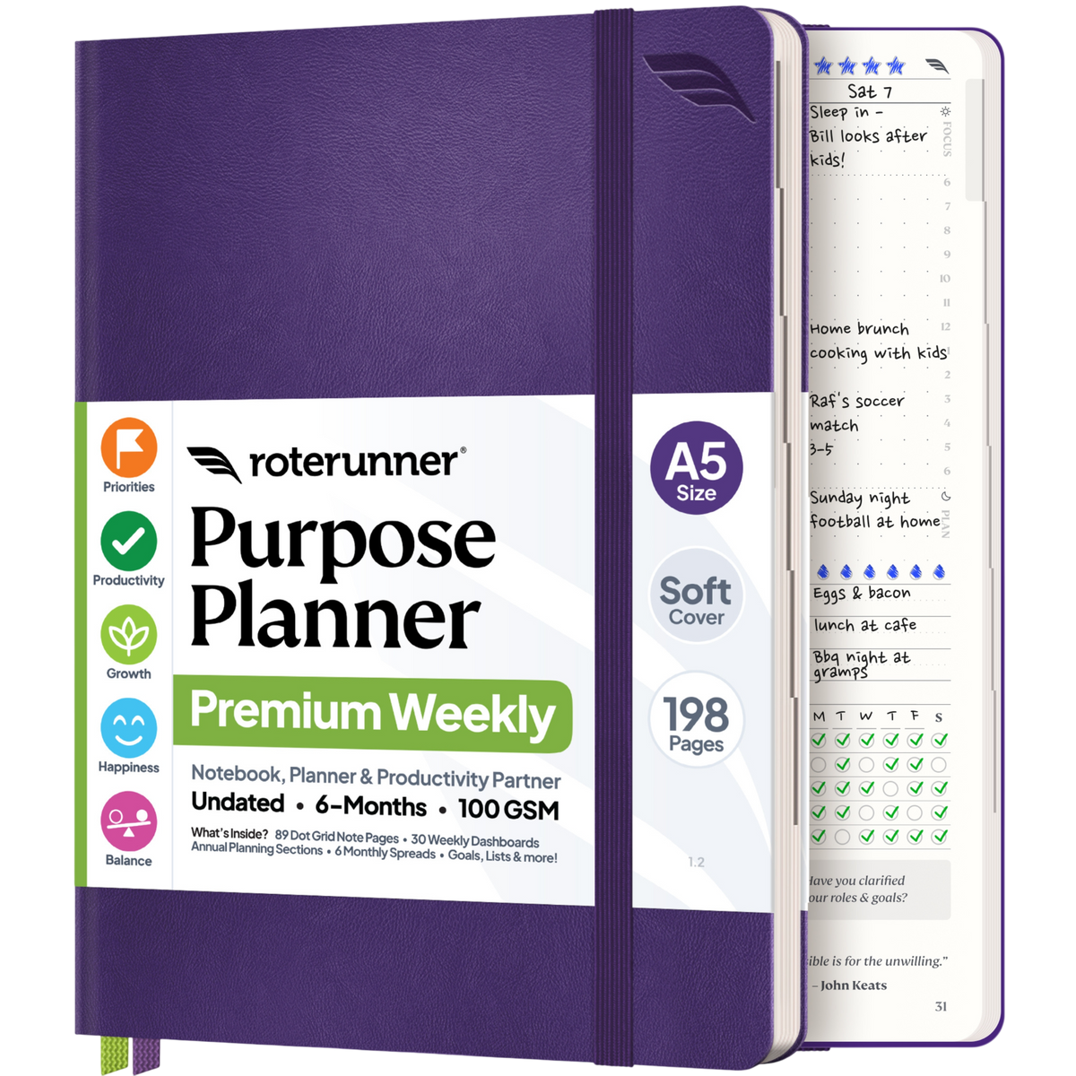 Purpose Planner A5 6M - #cover_soft #color_purple