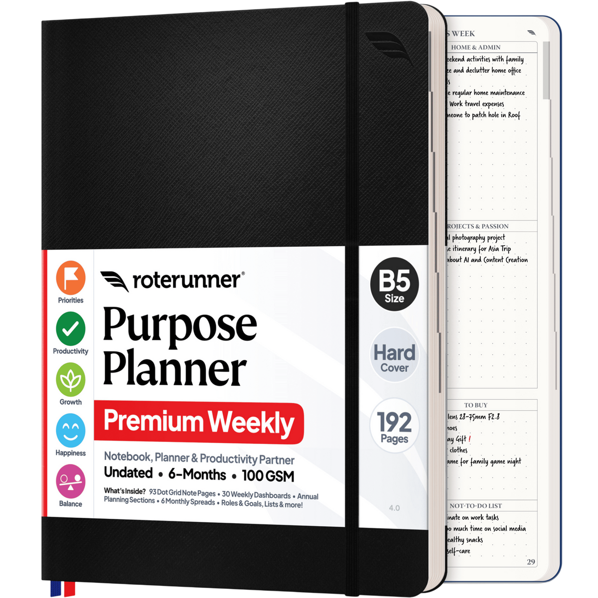 Purpose Planner B5 6M - #cover_hard #color_black