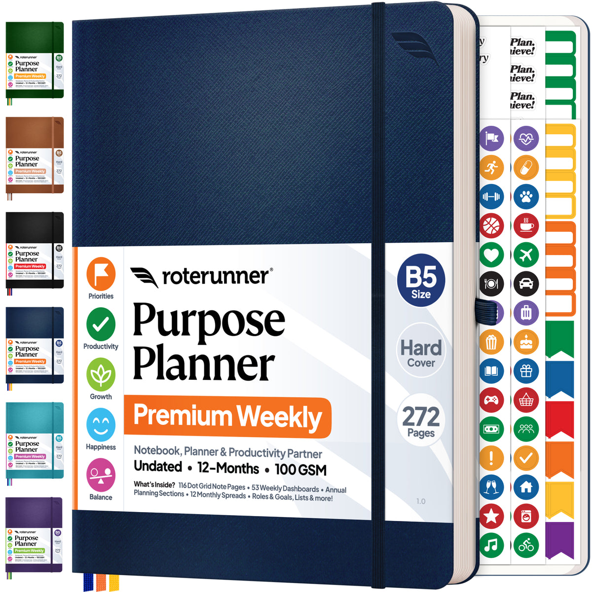 Purpose Planner B5 12M - #cover_hard #color_navy