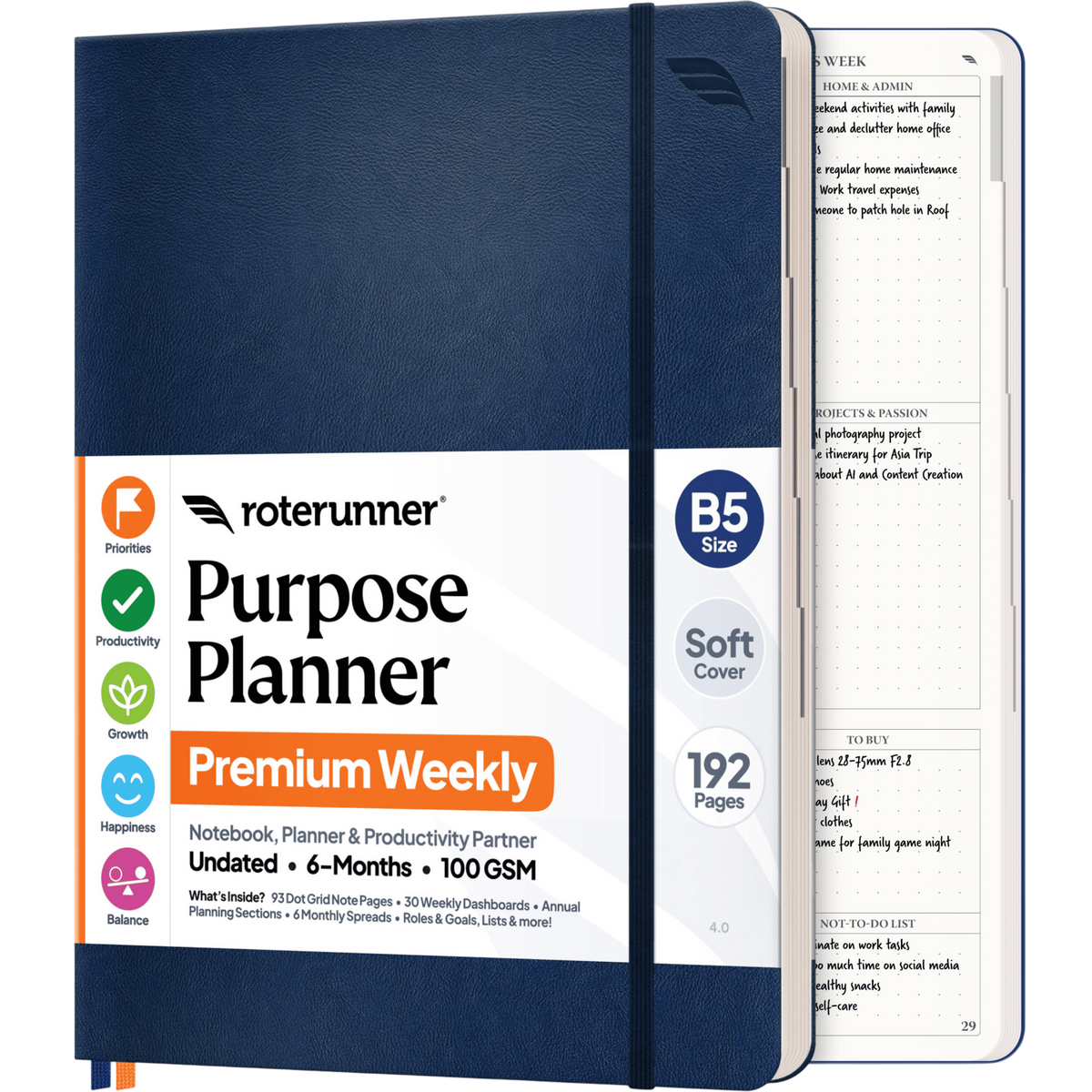 Purpose Planner B5 6M - #cover_soft #color_navy