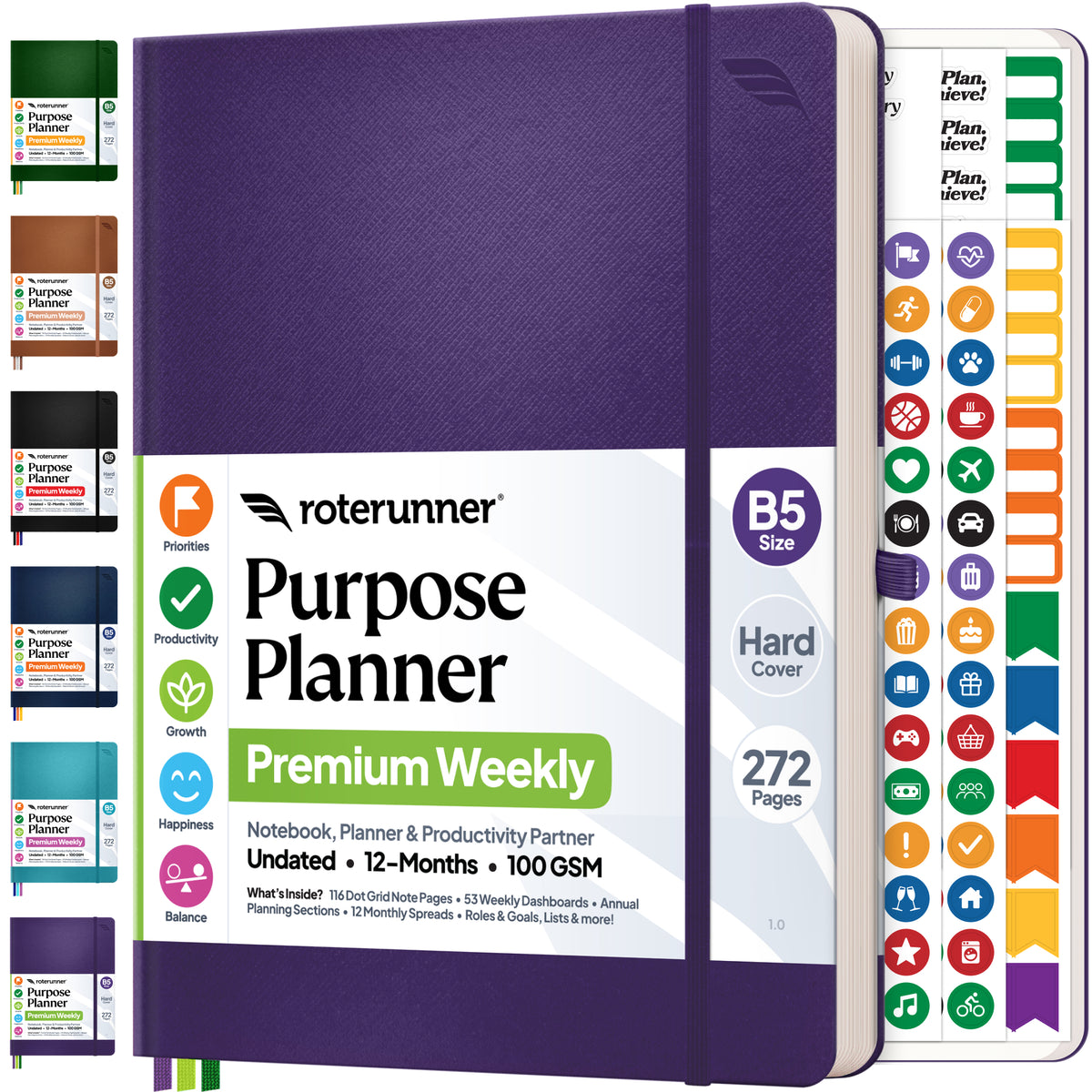 Purpose Planner B5 12M - #cover_hard #color_purple