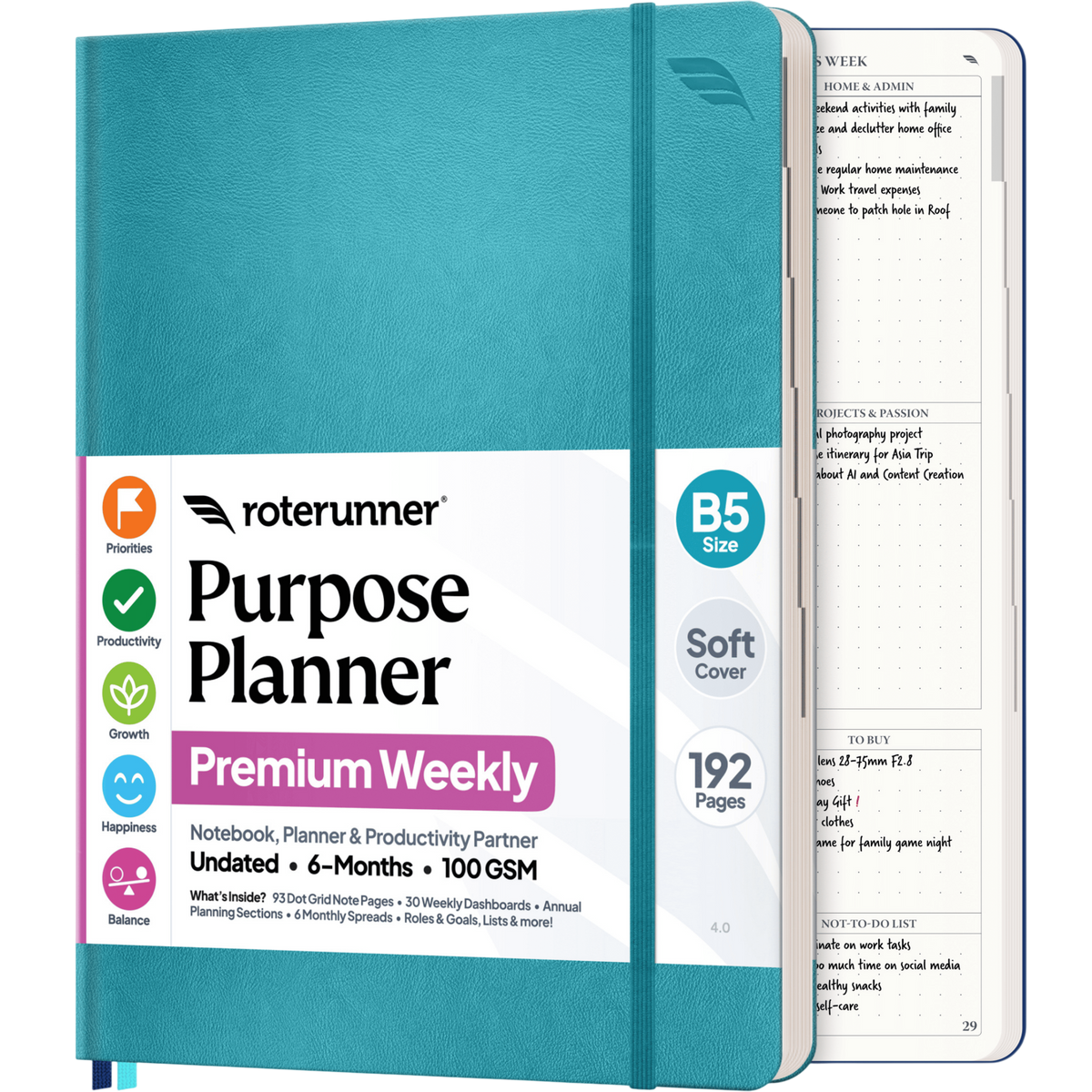 Purpose Planner B5 6M - #cover_soft #color_teal