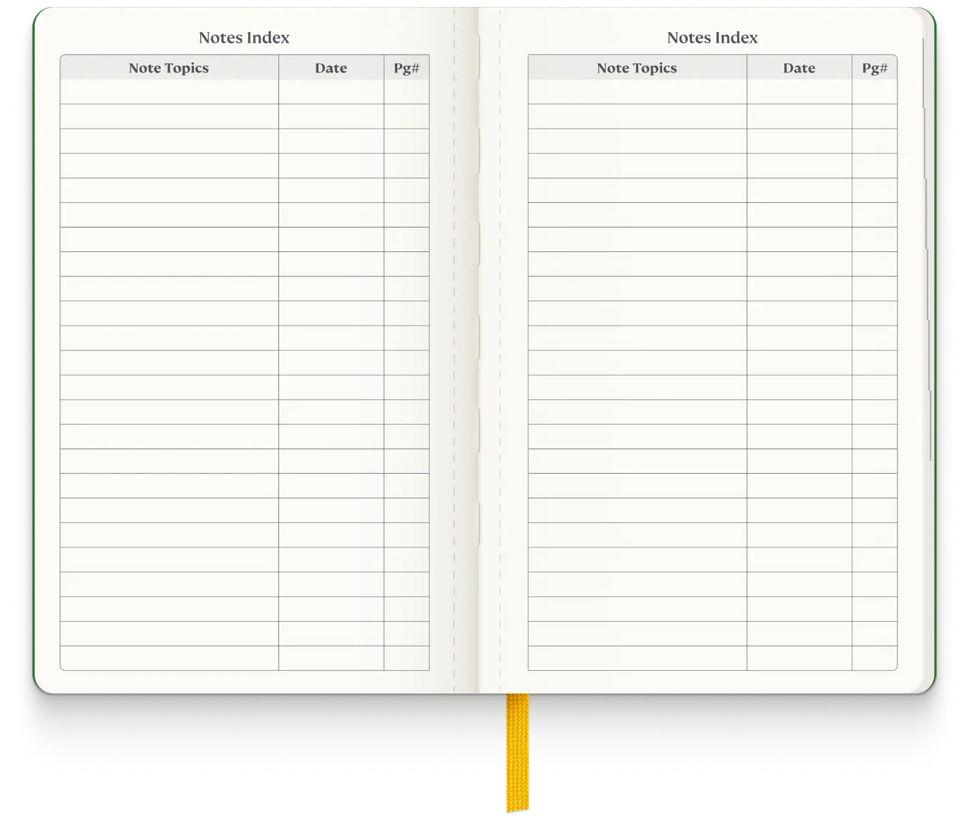 Notes Index