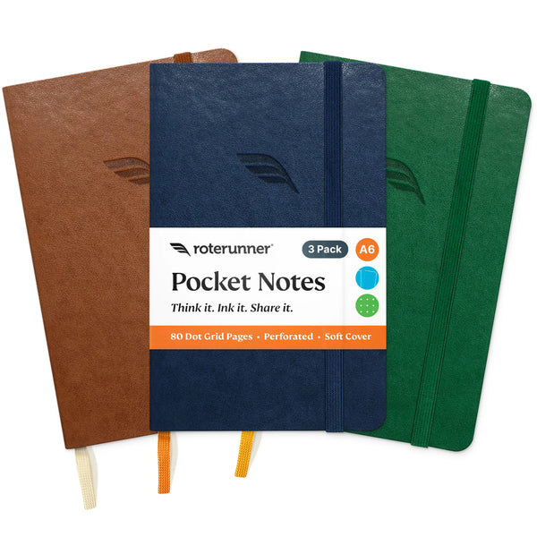 レッドウィングdoane paper グリッドラインポケットノート3冊1パック A6 Pocket Notebooks (3 Pack) – Dotted Mini Notebooks 3.5x5.5