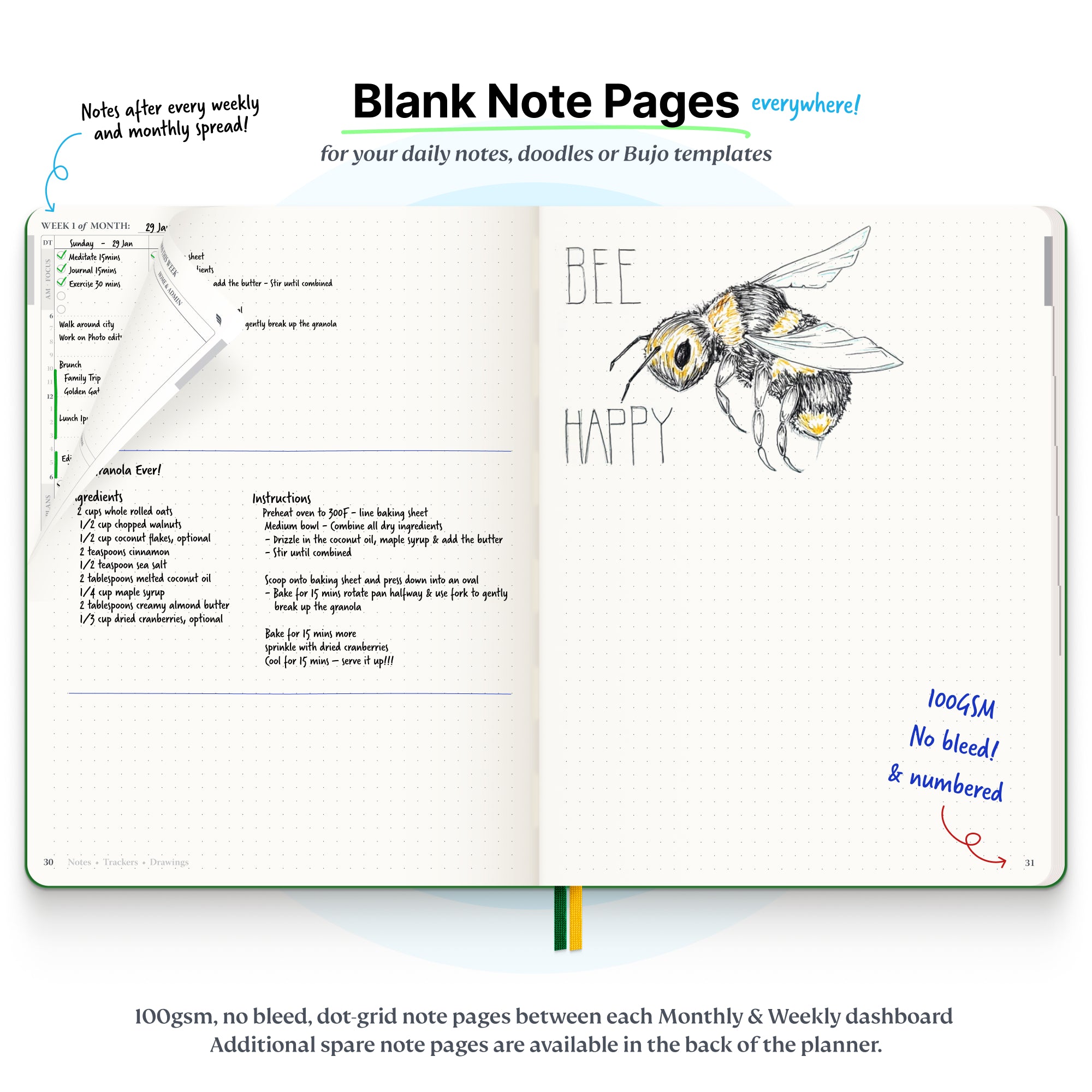 Minimalist Notebook No Bleed 2024 Planner 